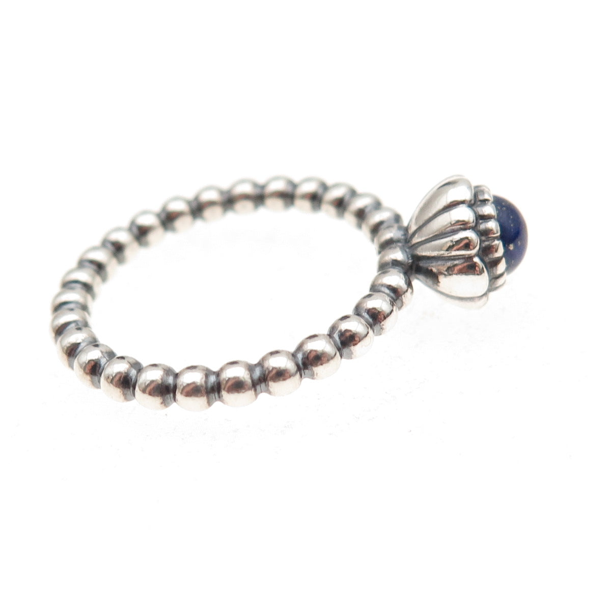 Pandora 925 Sterling Silver Real Lapis September Birthstone Ring Size 6