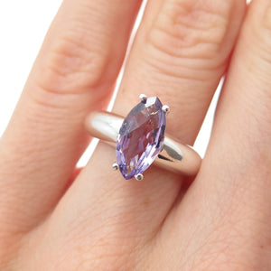 CLYDE DUNEIER CID 925 Sterling Silver Vintage Real Amethyst Ring Size 5.25