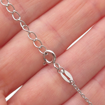 925 Sterling Silver Round-Cut C Z Cable Chain Necklace 16-18"