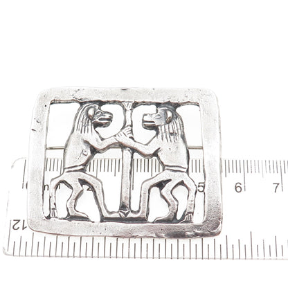 MMA Metropolitan Museum of Art Sterling Silver Vintage Egyptian Lions Pin Brooch