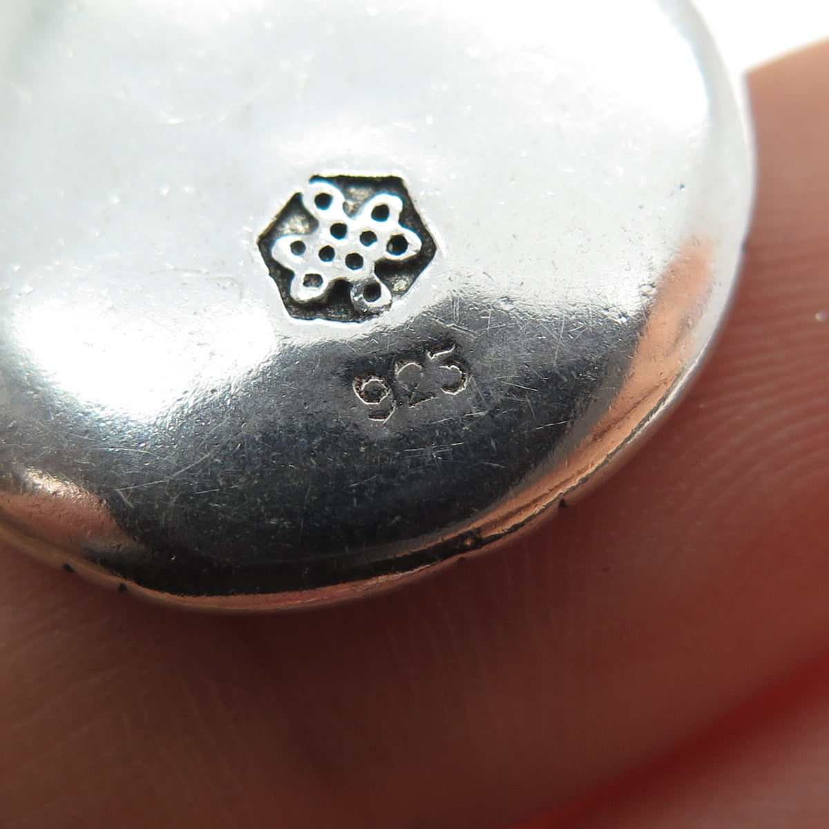 925 Sterling Silver Vintage Semper Fidelis Seal Stamp Oxidized Charm Pendant
