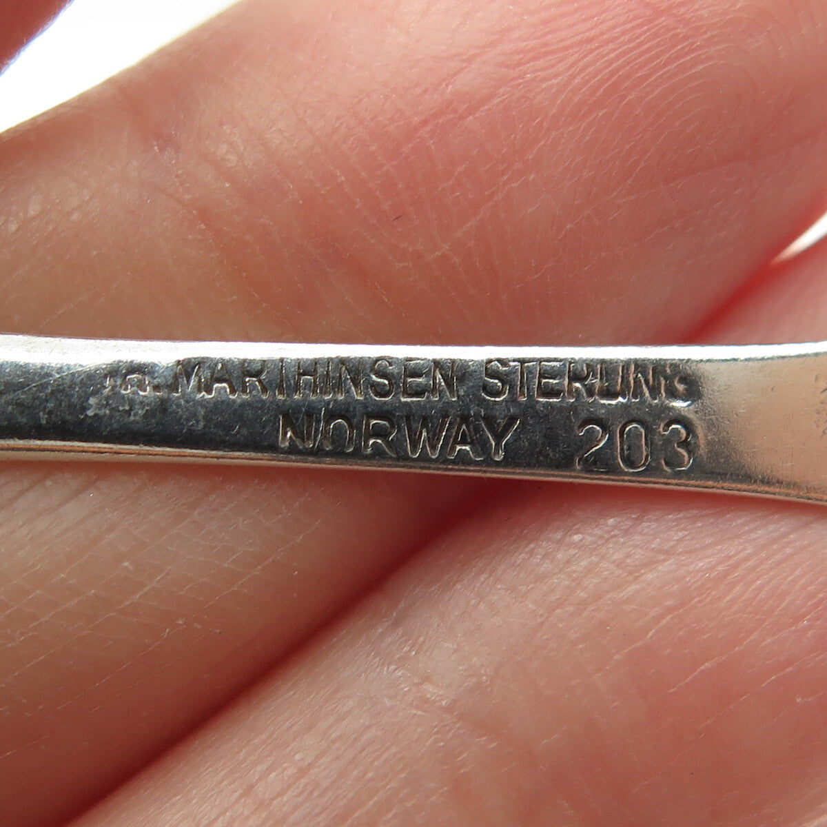 TH MARTHINSEN Sterling Silver Antique Art Deco Norway Valdres Coffee Spoon #203