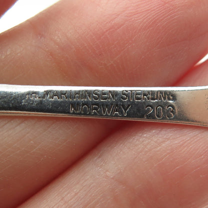 TH MARTHINSEN Sterling Silver Antique Art Deco Norway Valdres Coffee Spoon #203