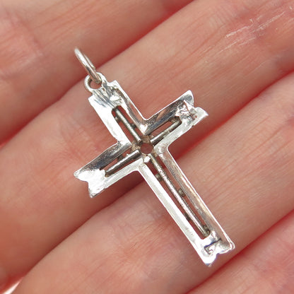 925 Sterling Silver Vintage Cross Religious Charm Pendant