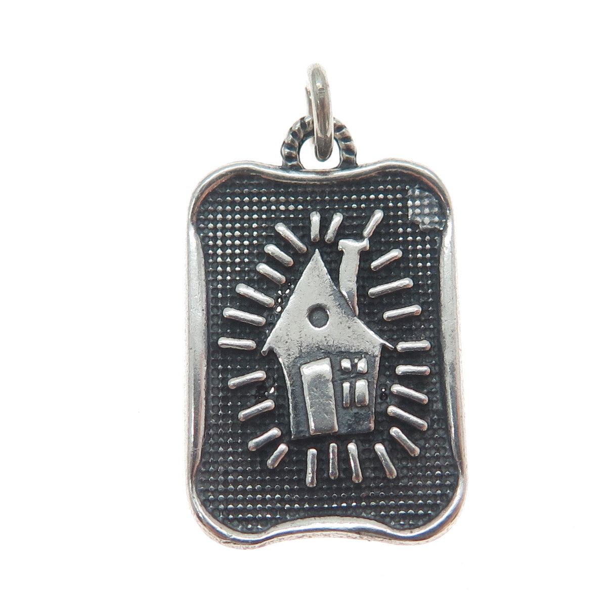 DV Dawn Vertrees Sterling Silver Vintage Home Where The Love Is Oxidized Pendant