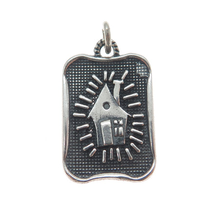 DV Dawn Vertrees Sterling Silver Vintage Home Where The Love Is Oxidized Pendant