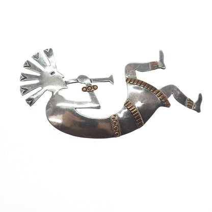 Sensa Eustace Zuni Old Pawn 925 Sterling 12K Gold Filled Kokopelli Pin Pendant