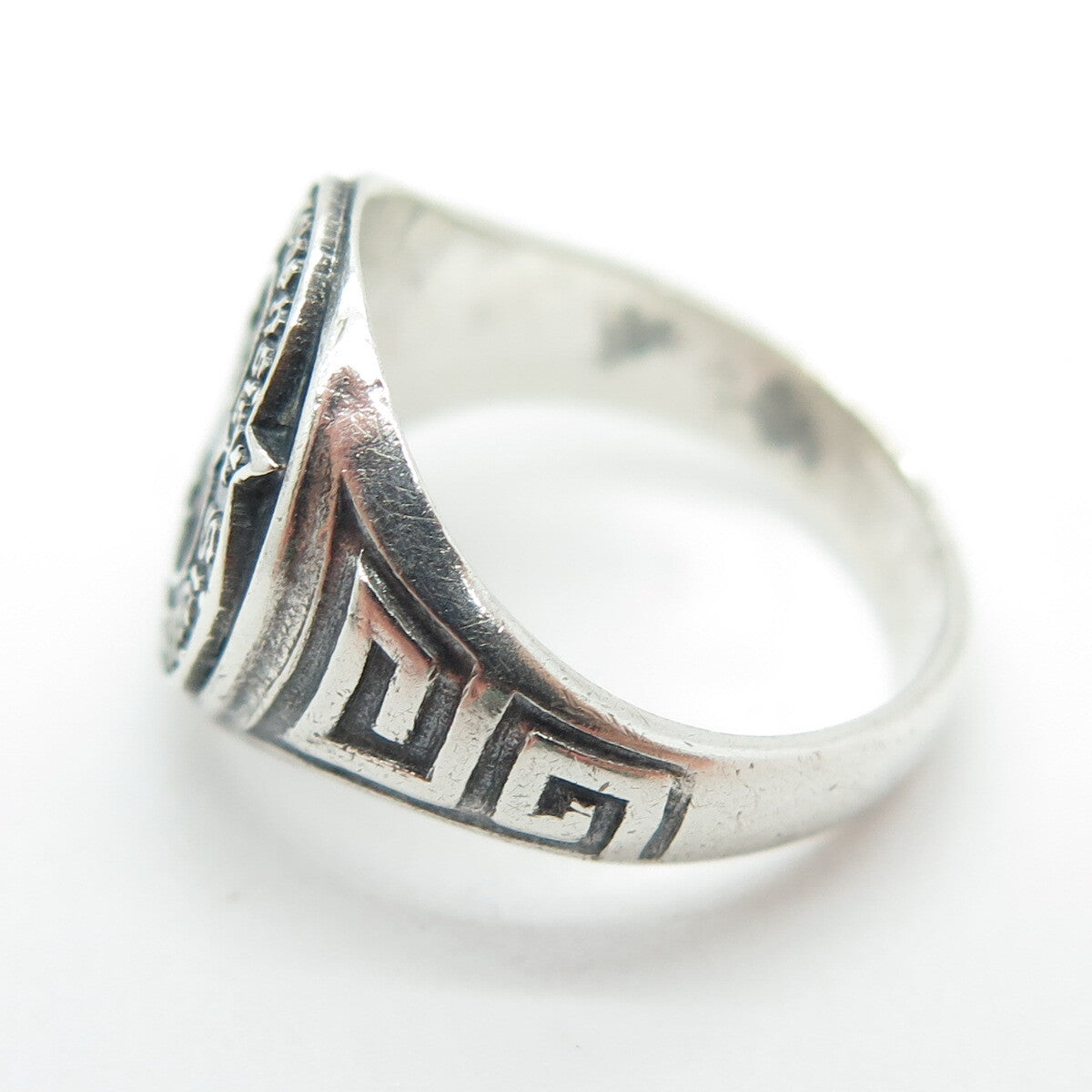 G. WM REISNER Sterling Silver Vintage Catholic Religious School Ring Size 4.75