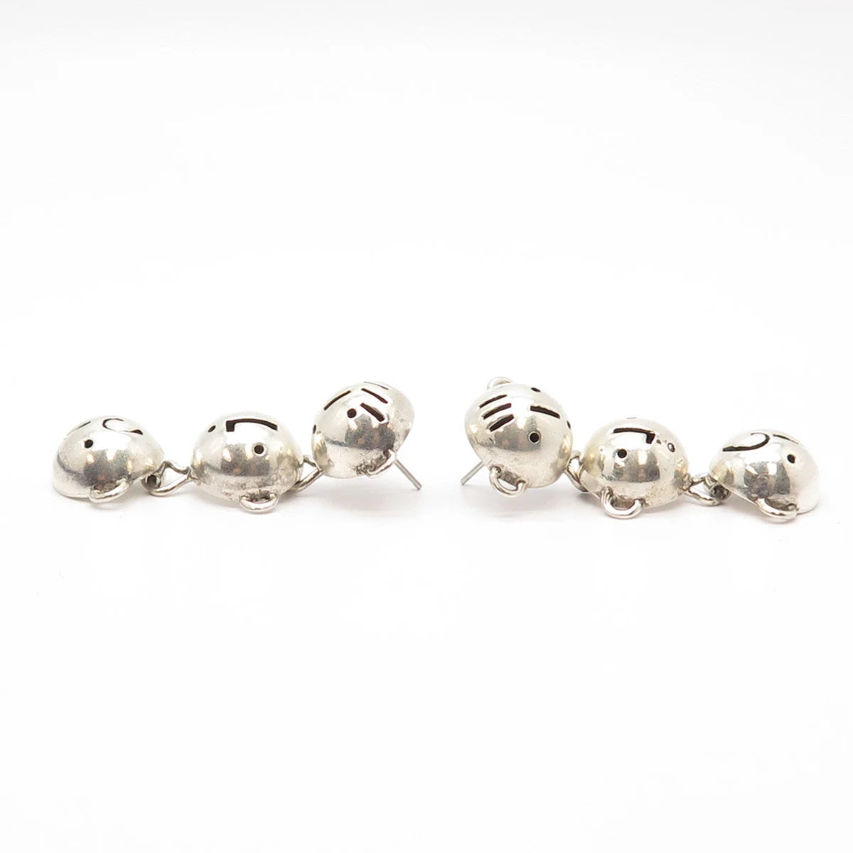925 Sterling Silver Vintage Annie Kajiya Sign Language Smile Dangling Earrings