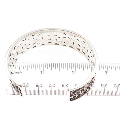 Lois Hill 925 Sterling Silver Vintage Granulated Scroll Adjustable Bracelet 7"