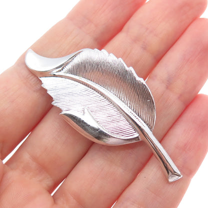 DANECRAFT 925 Sterling Silver Vintage Modenrist Floral Leaf Pin Brooch