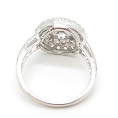 925 Sterling Silver Round-Cut Shaped C Z Ring Size 7