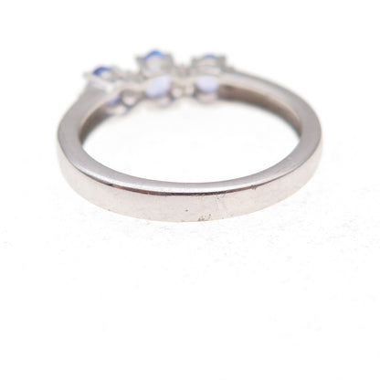 Chuck Clemency 925 Sterling Silver Real Diamond & Tanzanite Ring Size 6.25