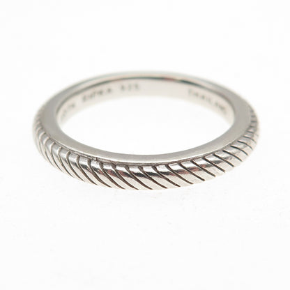 Judith Ripka 925 Sterling Silver Vintage Ribbed Stackable Band Ring Size 7