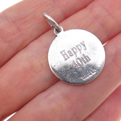 Tiffany & Co. 925 Sterling Silver Vintage Engraved Round Tag Charm Pendant