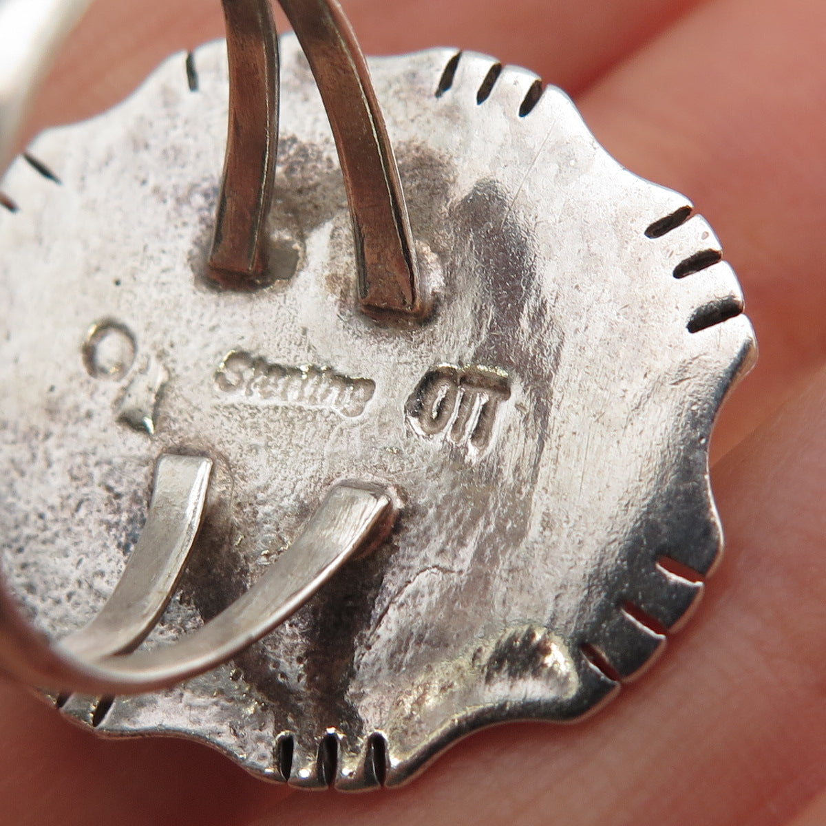 TED OTT Old Pawn 925 Sterling Silver Vintage Southwestern Turquoise Ring Size 9