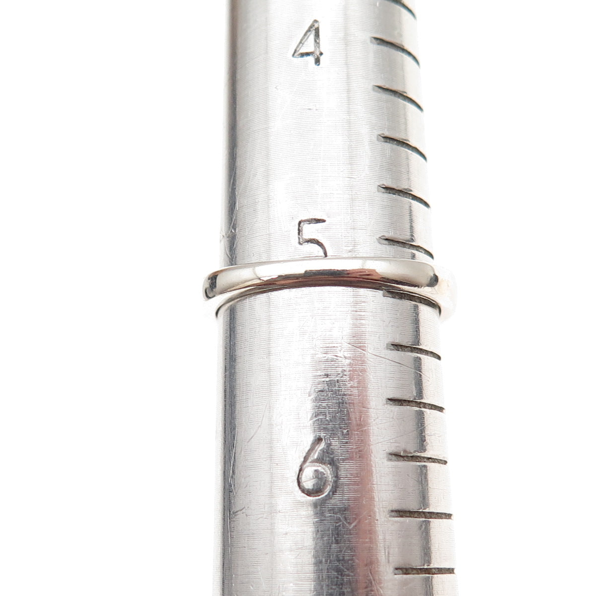 925 Sterling Silver Real Round-Cut Diamond Band Ring Size 5.25