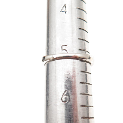 925 Sterling Silver Real Round-Cut Diamond Band Ring Size 5.25