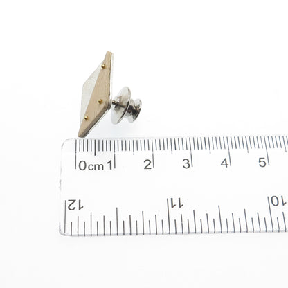 VICTOR ALFARO 14K Gold & 925 Sterling Silver Vintage Modernist Lapel Pin