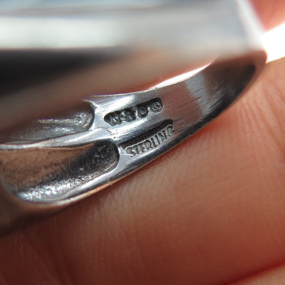 N&D ONDERDONK 925 Sterling Silver Vintage Modernist X Oxidized Ring Size 6.75