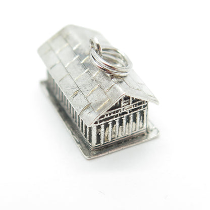 900 Silver Antique Greece Acropolis 3D Charm Pendant