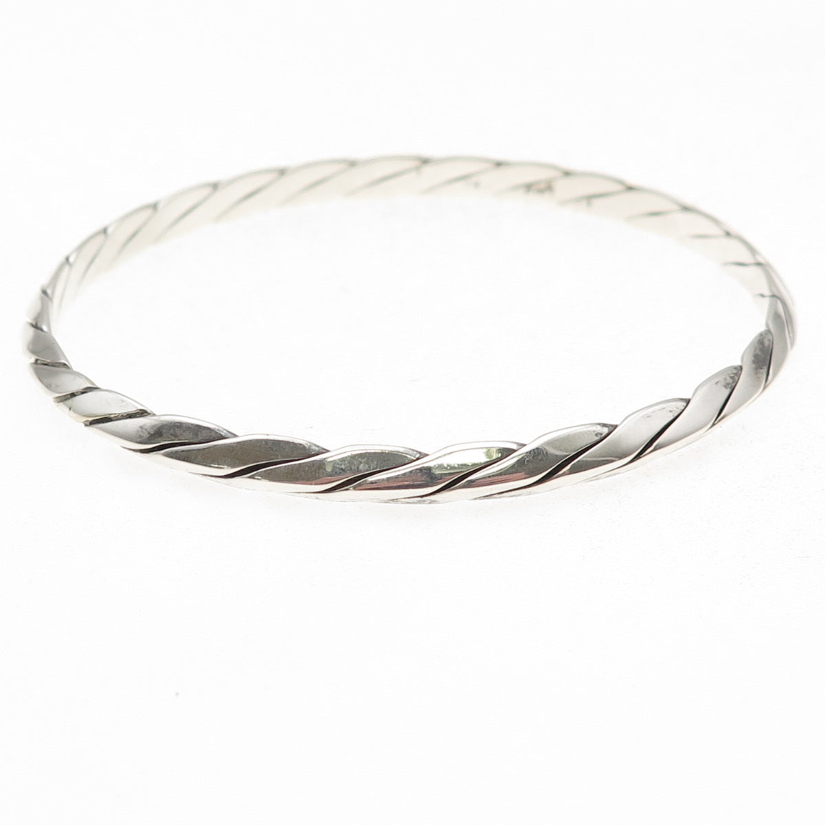 Tiffany & Co. 925 Sterling Silver Antique Art Deco Twisted Bangle Bracelet 8"