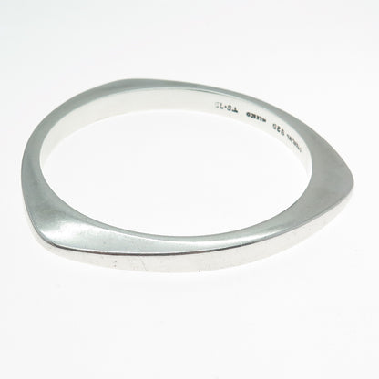 925 Sterling Silver Vintage Mexico Modernist Triangle Bangle Bracelet 8"