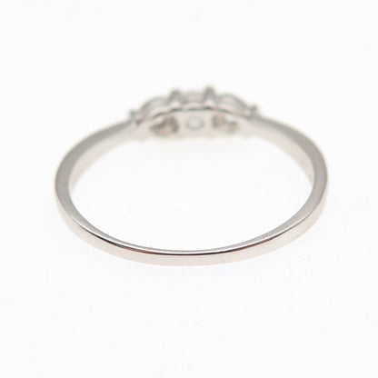925 Sterling Silver Round-Cut C Z Heart Engagement Ring Size 8