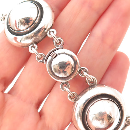 Niels Erik From 925S Sterling Silver Vintage Denmark Modernist Dome Bracelet 7"