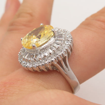 925 Sterling Silver Multi-Color C Z Ring Size 8
