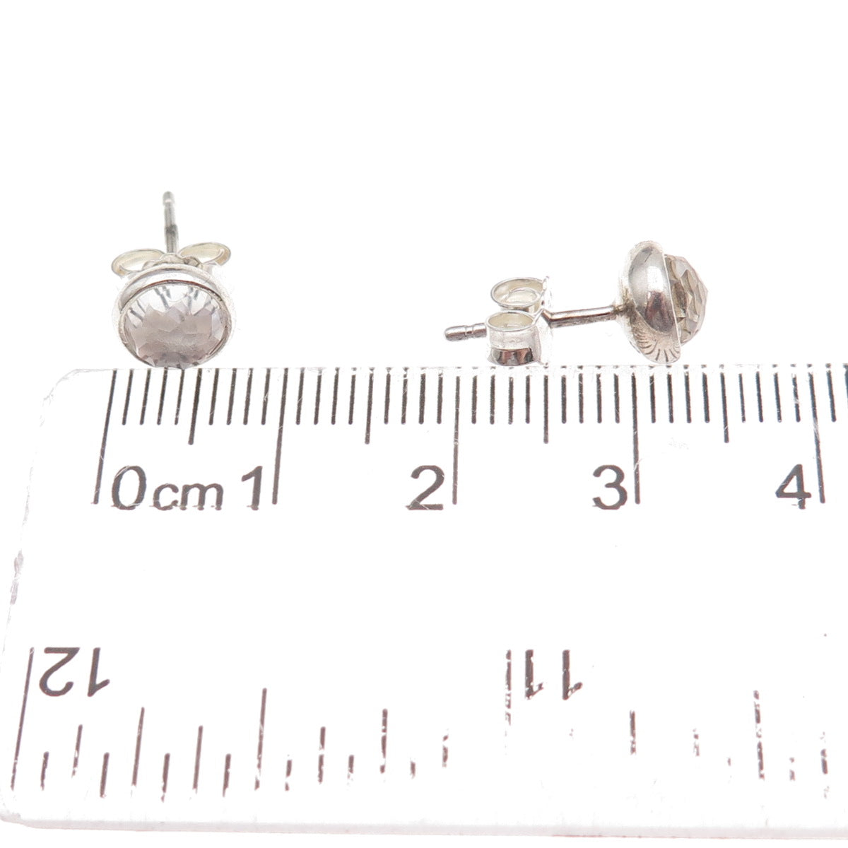 Pandora 925 Sterling Silver Clear Crystal April Birthstone Droplet Stud Earrings
