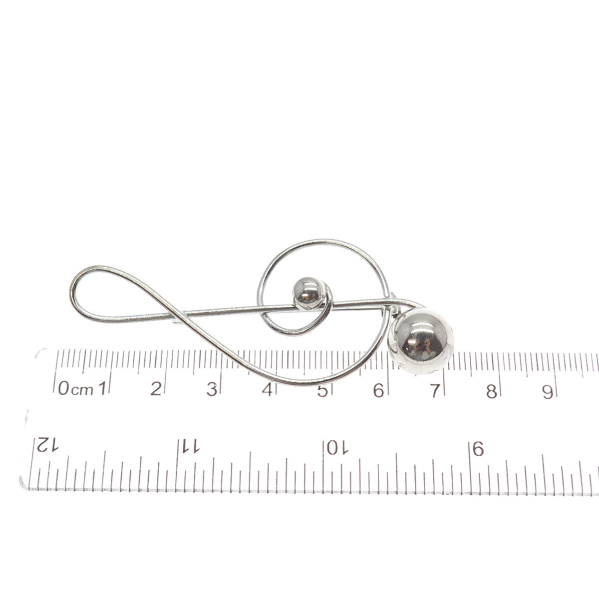 LANG 925 Sterling Silver Antique Art Deco Treble Clef Music Note Pin Brooch