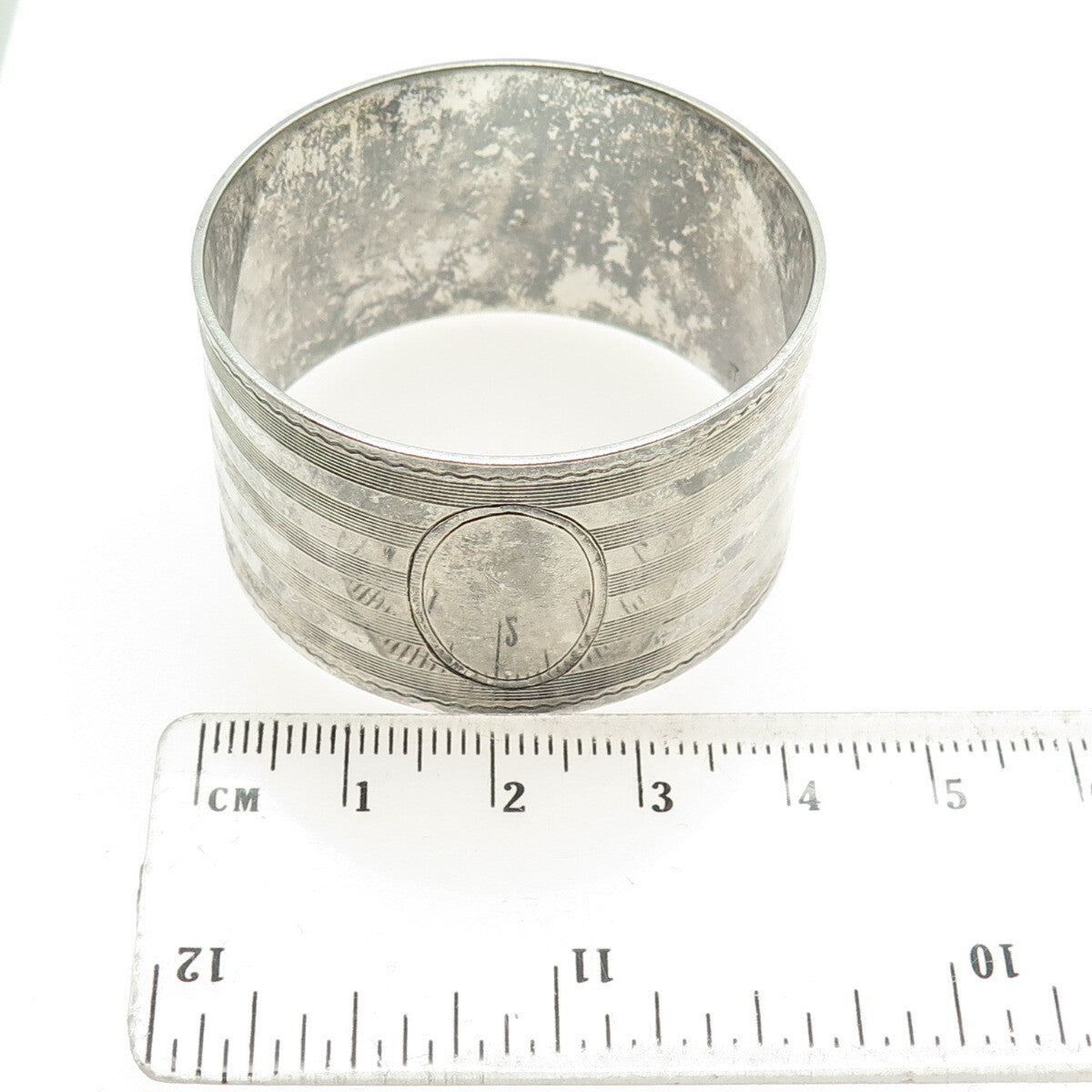 SIMONS BROTHERS Sterling Silver Antique Art Deco Engravable Napkin Ring Holder