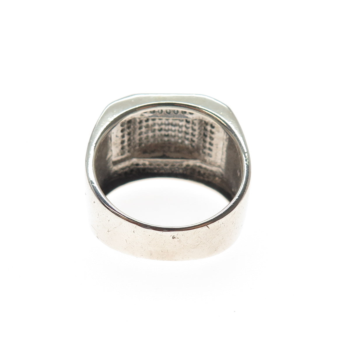 925 Sterling Silver Round-Cut C Z Modernist Ring Size 10.25