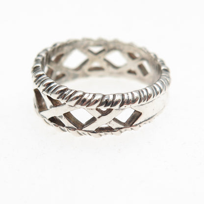 Dallas Museum of Art 925 Sterling Silver Vintage X-Shape Ring Size 6.25