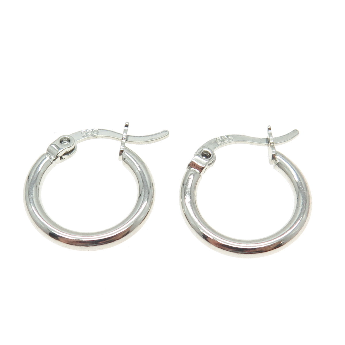 925 Sterling Silver Classic Hinged Hoop Earrings