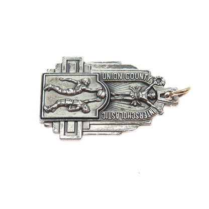 925 Sterling Silver Vintage 1964 Union County Interscholastic Medal Pendant