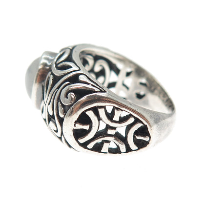 SAMUEL BENHAM BJC Sterling Silver Vintage Real Moonstone Oxidized Ring Size 9.5