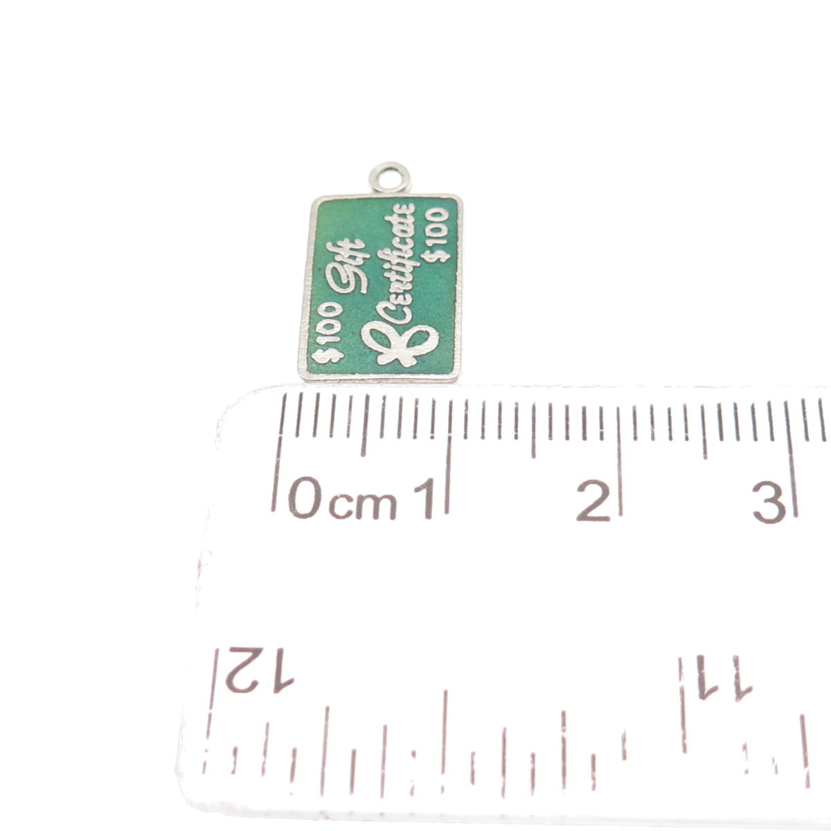 BEAU 925 Sterling Silver Vintage Enamel 100 Gift Certificate Mini Charm Pendant