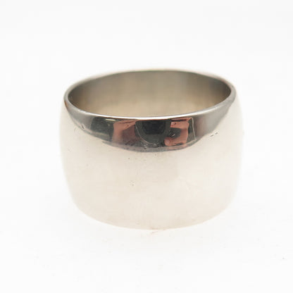 925 Sterling Silver Vintage Wide Cigar Band Ring Size 8