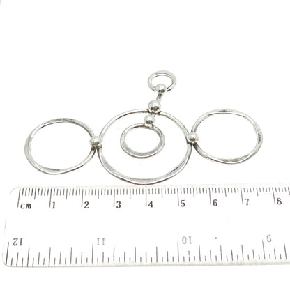MARTIN LASAK 925 Sterling Silver Vintage Modernist Hammered Circle Pendant