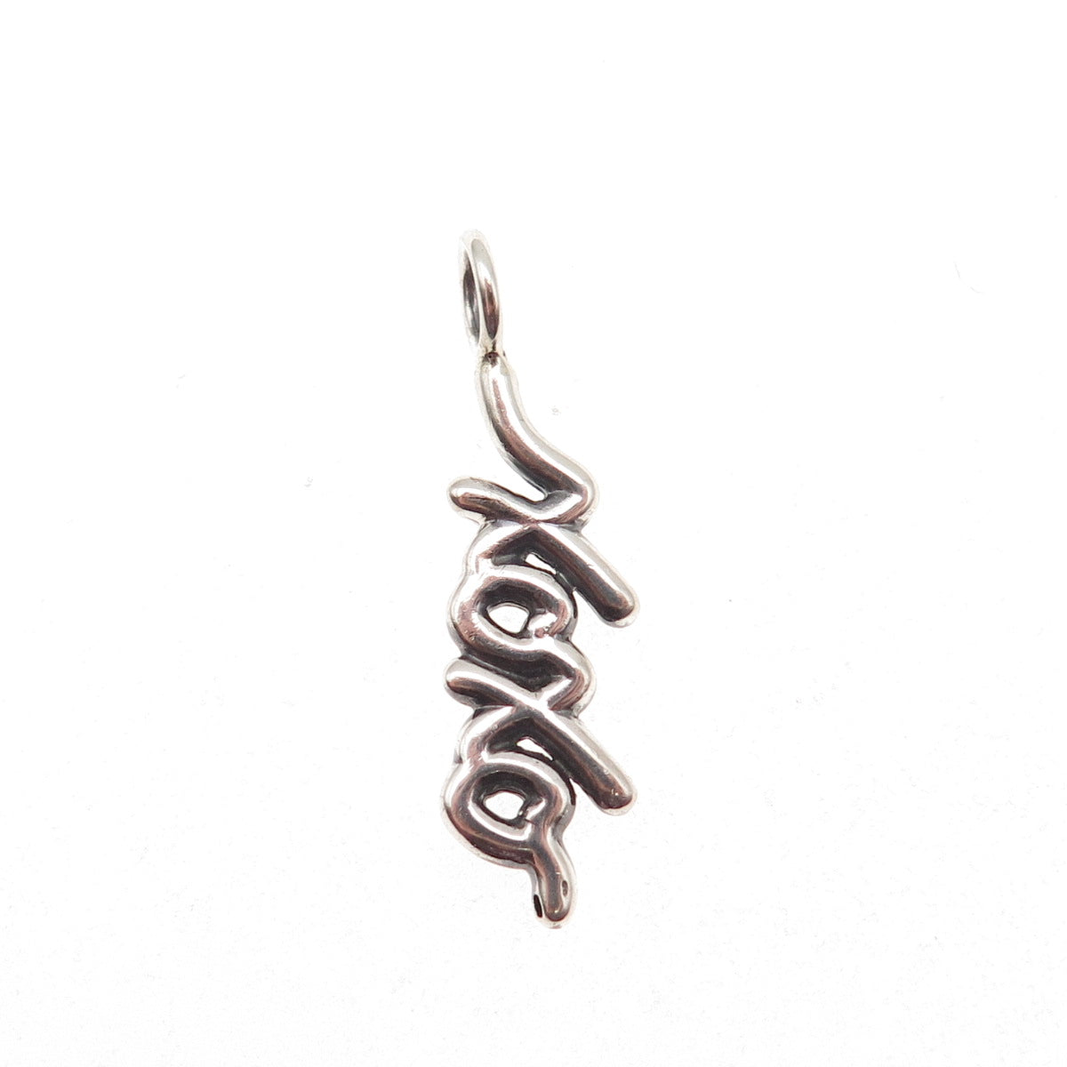 925 Sterling Silver Vintage XOXO Hugs & Kisses Oxidized Charm Pendant