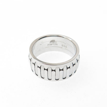 NEOS 925 Sterling Silver Textured Sewing Stitches Band Ring Size 8.25
