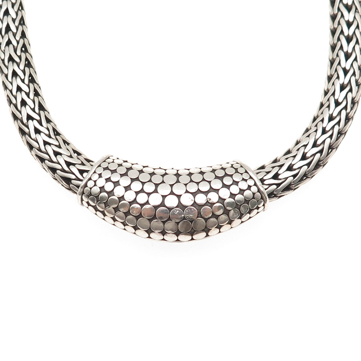 John Hardy Sterling Silver Vintage Woven Icon Heavy 184.5g Chain Necklace 16"