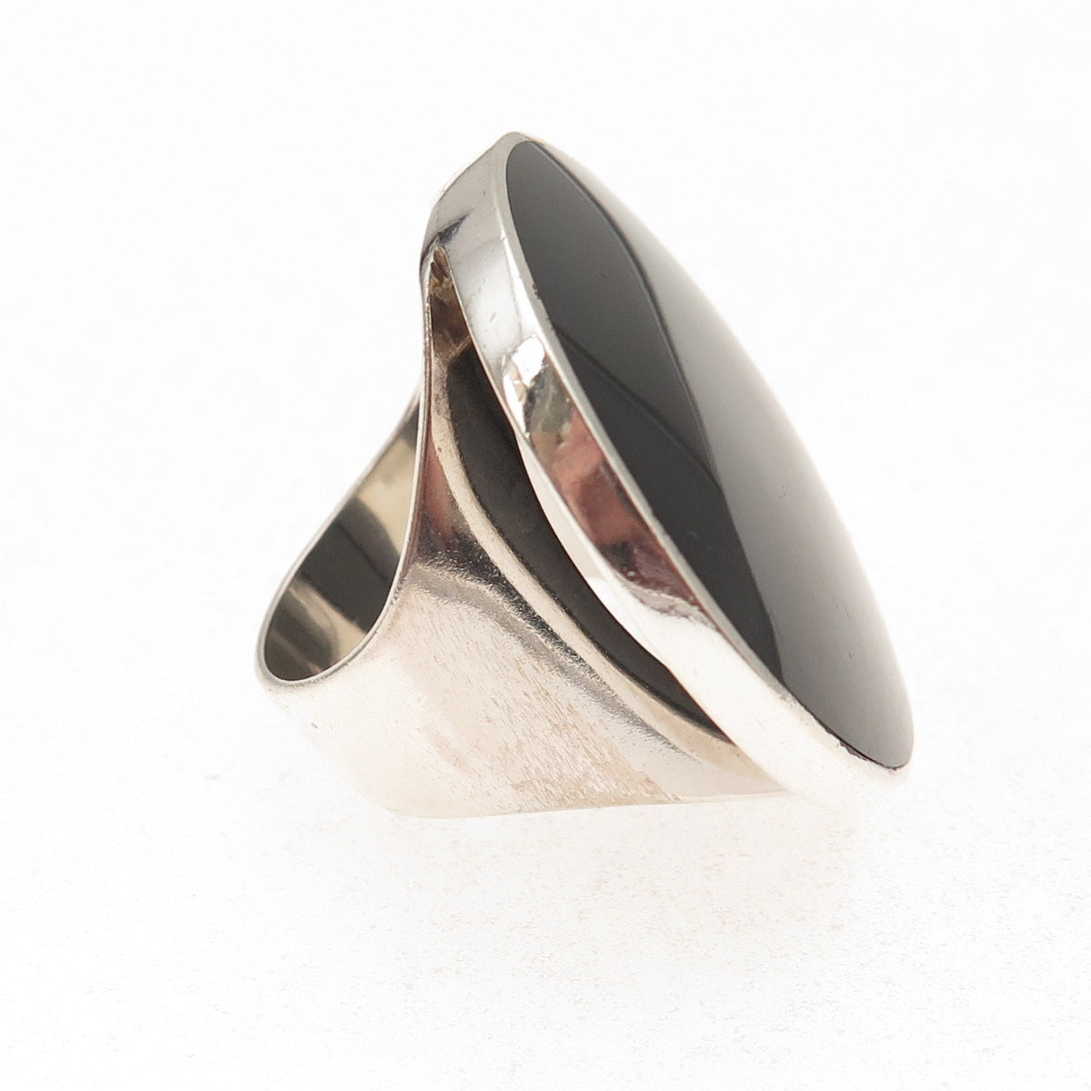 CW Sellors 925 Sterling Silver Sheffield 2011 Real Black Onyx Ring Size 9.5