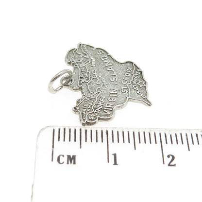 925 Sterling Silver Vintage "Virgin Islands" Charm Pendant