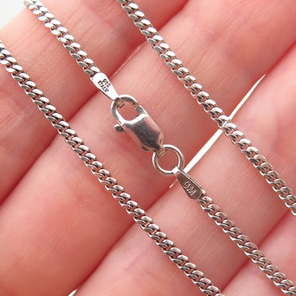 925 Sterling Silver Italy Cuban Chain Necklace 22"