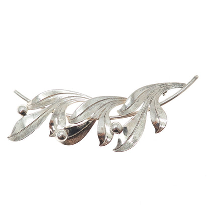 FORSTNER 925 Sterling Silver Antique Art Deco Floral Leaf Pin Brooch
