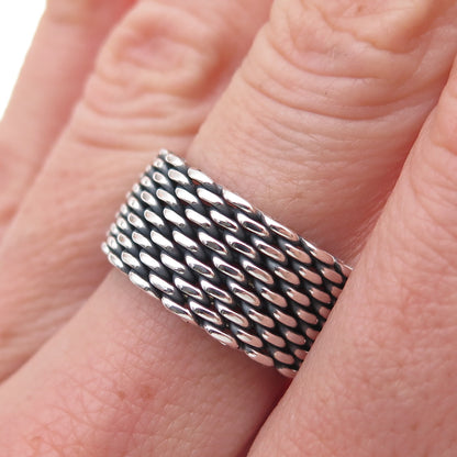 Tiffany & Co. 925 Sterling Silver Vintage Somerset Mesh Ring Size 8