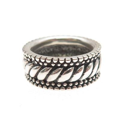 925 Sterling Silver Vintage Modernist Oxidized Band Ring Size 7
